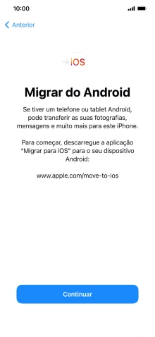 Antes de ser possível transferir conteúdo para o seu telefone, é necessário instalar a app 