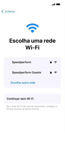 Prima a rede Wi-Fi pretendida.