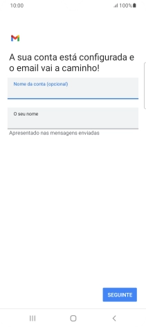 Prima O seu nome e introduza o nome do remetente pretendido.
