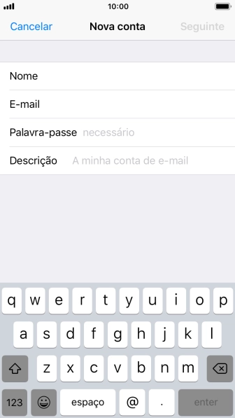 Prima Palavra-passe e introduza a password da sua conta de e-mail na Vodafone.
