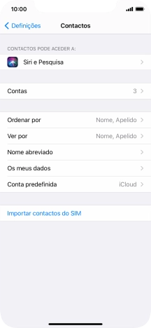 Prima Importar contactos do SIM.