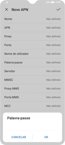Introduza vodafone e prima OK.