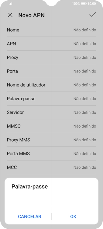 Introduza vodafone e prima OK.