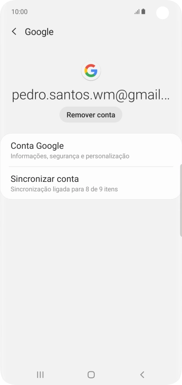 Prima Sincronizar conta.