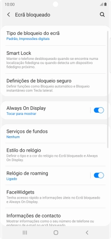 Prima Tipo de bloqueio do ecrã e introduza o código adicional de bloqueio do telefone que criou anteriormente.