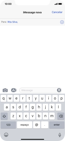 Também é possível enviar imagens, vídeo, audio e diferentes efeitos na iMessage. Siga as indicações no ecrã para enviar a iMessage com o conteúdo pretendido.
