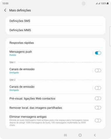 Prima Definições SMS.