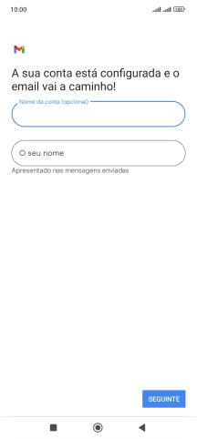 Prima O seu nome e introduza o nome do remetente pretendido.