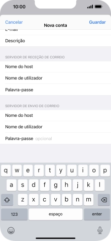 Prima Palavra-passe e introduza a password da sua conta de e-mail.