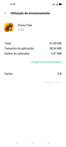 Prima a tecla de início para terminar e voltar ao ecrã inicial.