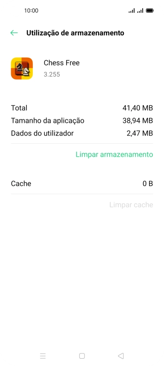 Prima a tecla de início para terminar e voltar ao ecrã inicial.