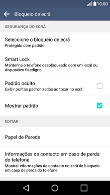 Prima Seleccione o bloqueio de ecrã.