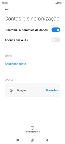 Prima Adicionar conta.