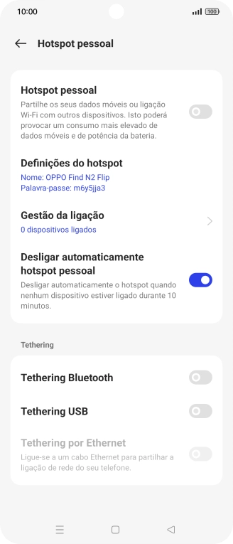 Prima Definições do hotspot.