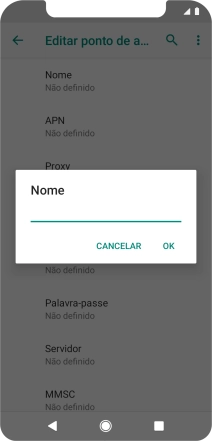Introduza Vodafone Internet e prima OK.