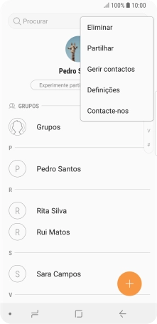 Prima Gerir contactos.