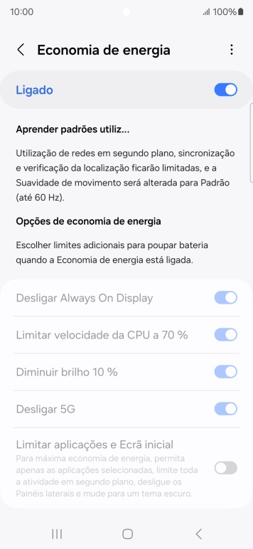 Prima a tecla de início para terminar e voltar ao ecrã inicial.