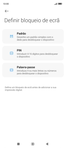 Prima o código de bloqueio do telefone pretendido.