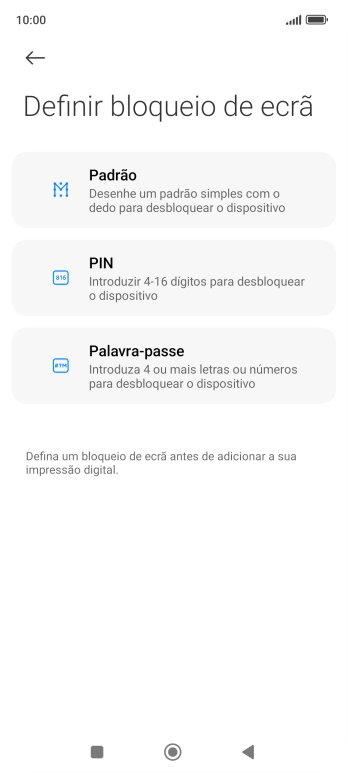 Prima o código de bloqueio do telefone pretendido.