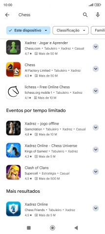 Prima a app pretendida.