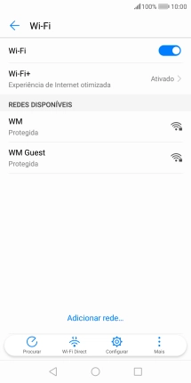 Prima a rede Wi-Fi pretendida.