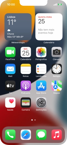 Quando o ícone de bateria em carregamento for mostrado no ecrã, a bateria está em carregamento.