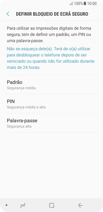 Prima o código de bloqueio do telefone pretendido e siga as indicações no ecrã para estabelecer um código de bloqueio adicional.