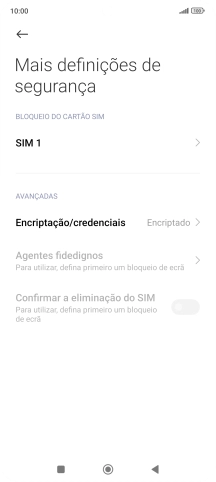 Prima o nome do cartão SIM.