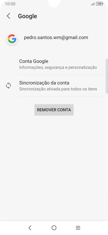 Prima Sincronização da conta.