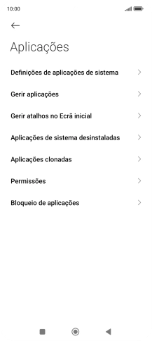 Prima Gerir aplicações.