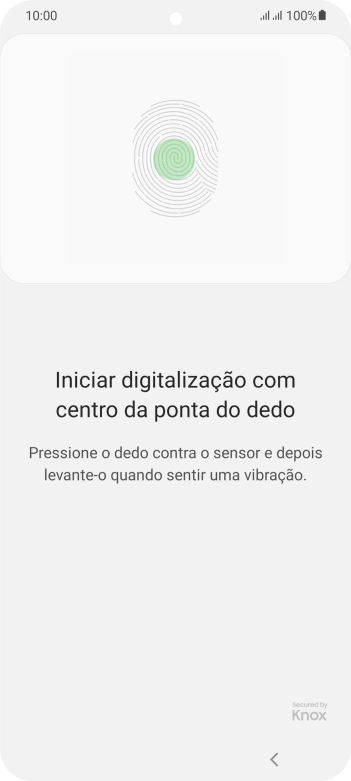 Siga as indicações no ecrã para definir a impressão digital como código de bloqueio.