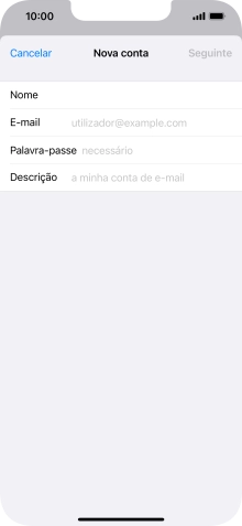 Prima E-mail e introduza o seu endereço de e-mail Vodafone.