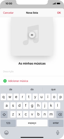 Prima Adicionar música.