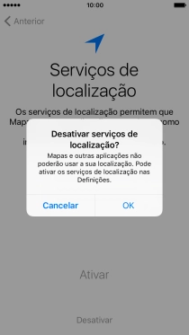 Se desativar a função, prima OK.