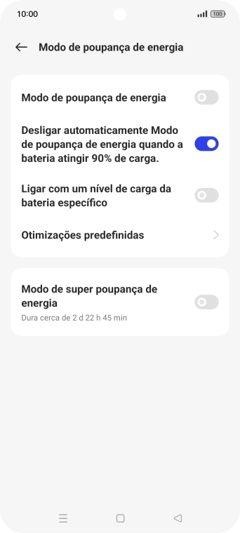 Prima o indicador junto à definição pretendida para ativar a função.