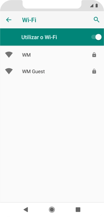 Prima a rede Wi-Fi pretendida.