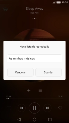 Introduza o nome pretendido para a lista de reprodução e prima Guardar.