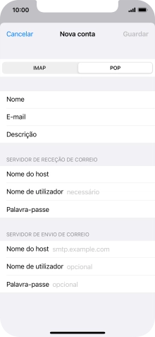 Prima Nome de utilizador e introduza o nome de utilizador da sua conta de e-mail na Vodafone.