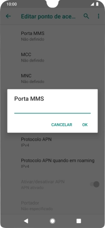 Introduza 80 e prima OK.
