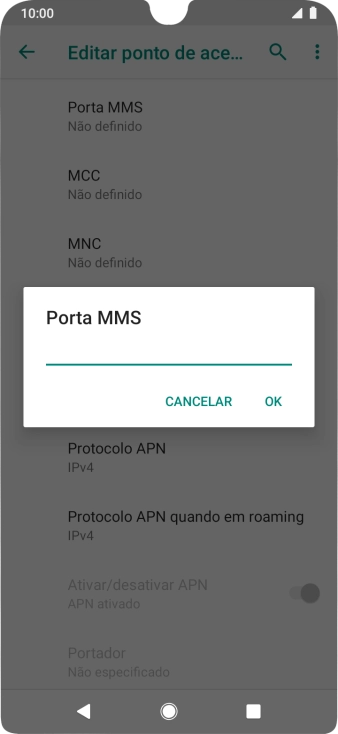 Introduza 80 e prima OK.