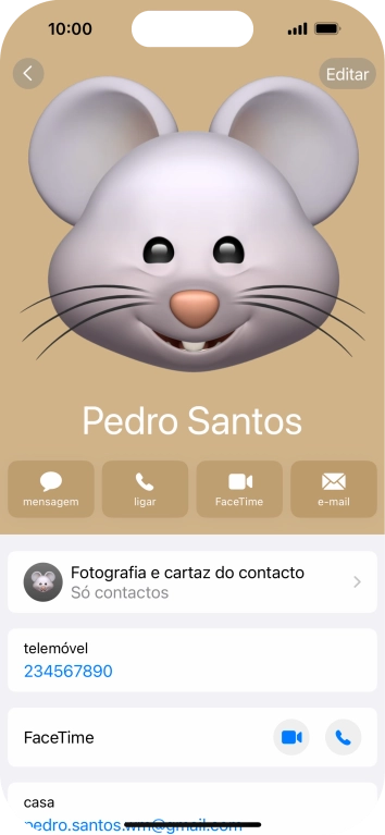 Para voltar ao ecrã inicial, deslize o dedo de baixo para cima a partir da base do ecrã.
