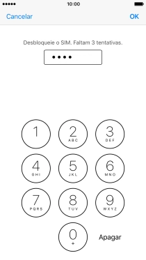 Introduza o seu código PIN e prima OK.