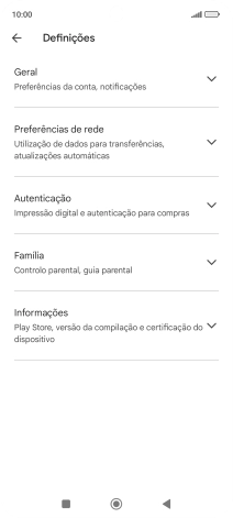 Prima Preferências de rede.