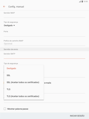Prima Desligado para desativar a função.