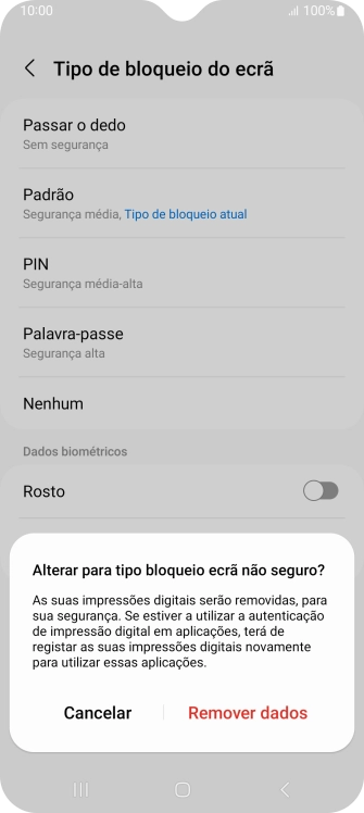 Prima Remover dados.