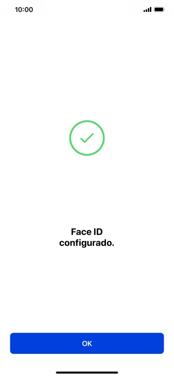 Prima OK. Se ainda não tiver escolhido um código de bloqueio do telefone, introduza um código à escolha duas vezes de seguida.