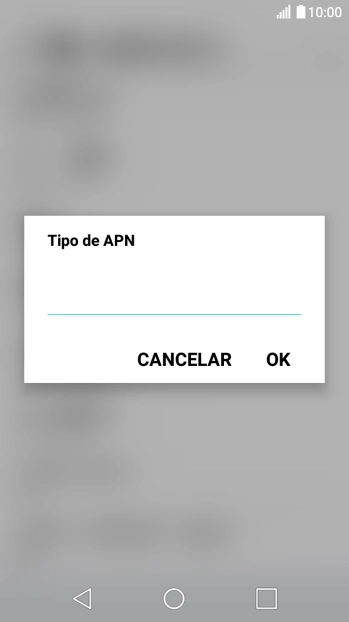 Introduza default e prima OK.
