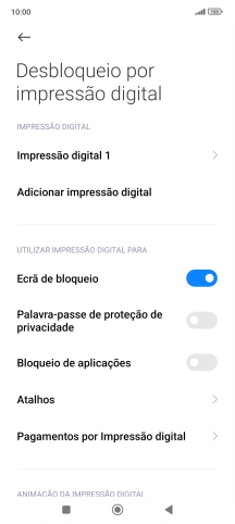 Prima os indicadores junto às definições pretendidas para as ativar ou desativar.