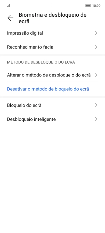 Prima Desativar o método de bloqueio do ecrã.