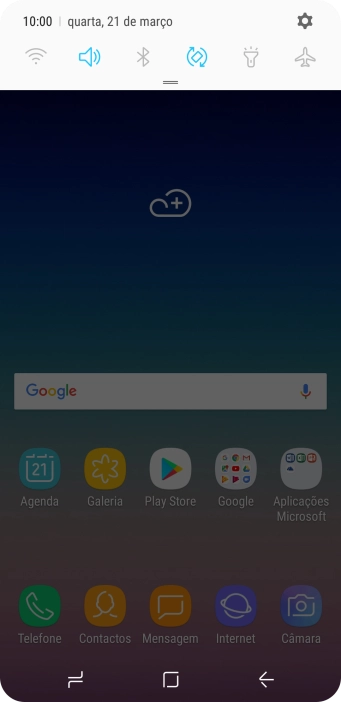 Prima o ícone de definições.